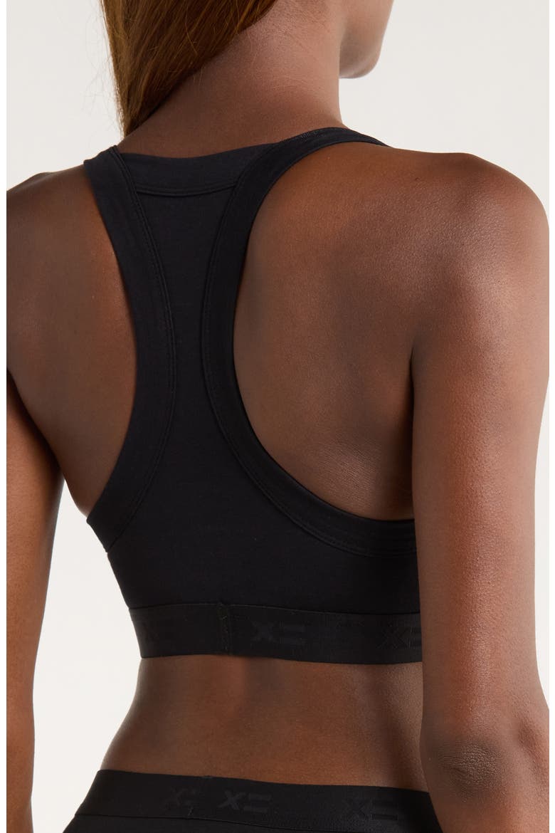 Scoop Soft Stretch Cotton Bralette, Alternate, color, X BLACK