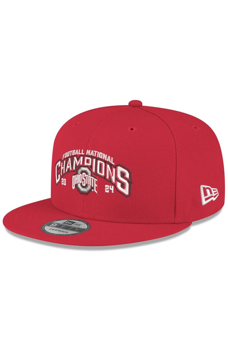 New Era Men's New Era Scarlet Ohio State Buckeyes College Football Playoff 2024 National Champions 9FIFTY Snapback Hat, Main, color,