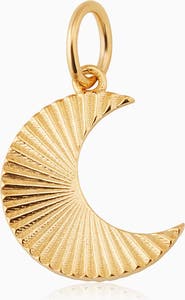 Oradina 14K Yellow Gold Moonburst Charm Pendant