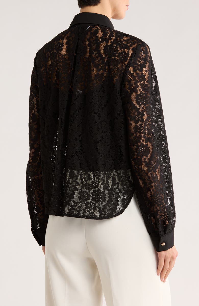 Gemma + Jane Lace Button-Up Shirt, Alternate, color, Black