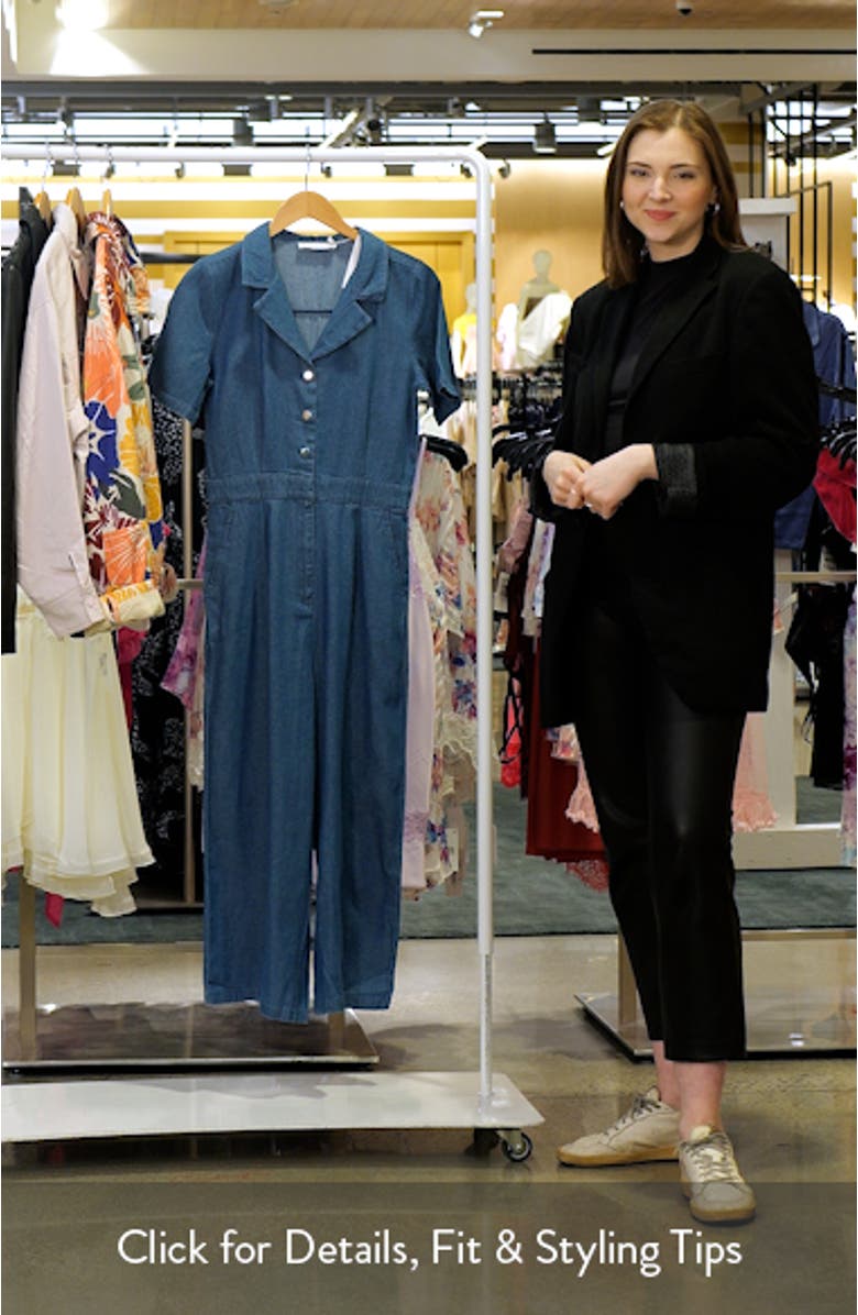 Denim Wide Leg Jumpsuit, sales video thumbnail