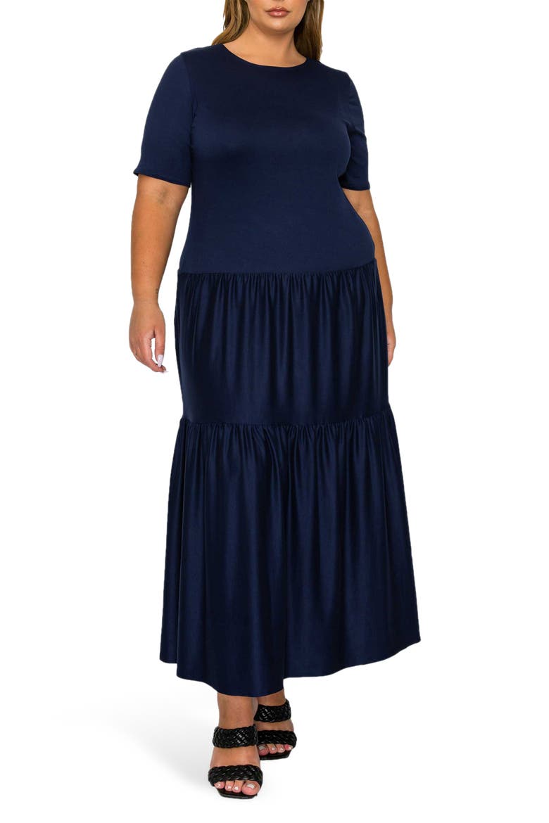 Jourdan Tiered Maxi Dress, Main, color, NAVY