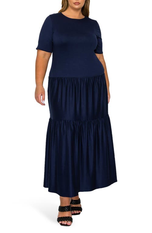 L I V D Jourdan Tiered Maxi Dress In Blue