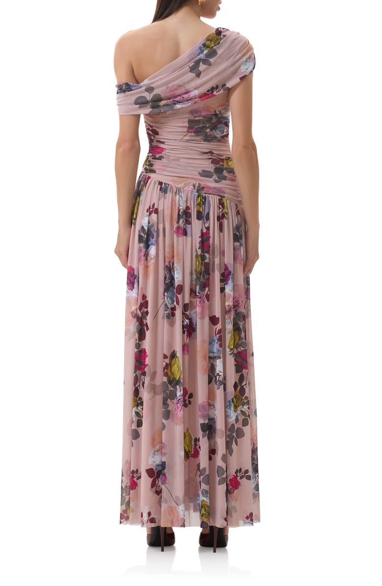 AFRM Marietta Asymmetric Floral Print Dress, Alternate, color, Photo Rose