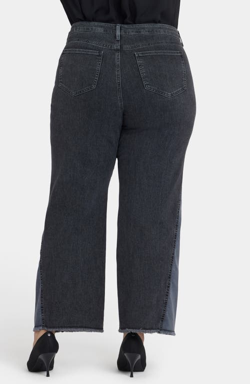 Nydj Teresa Frayed Two-tone Wide Leg Jeans In Multi