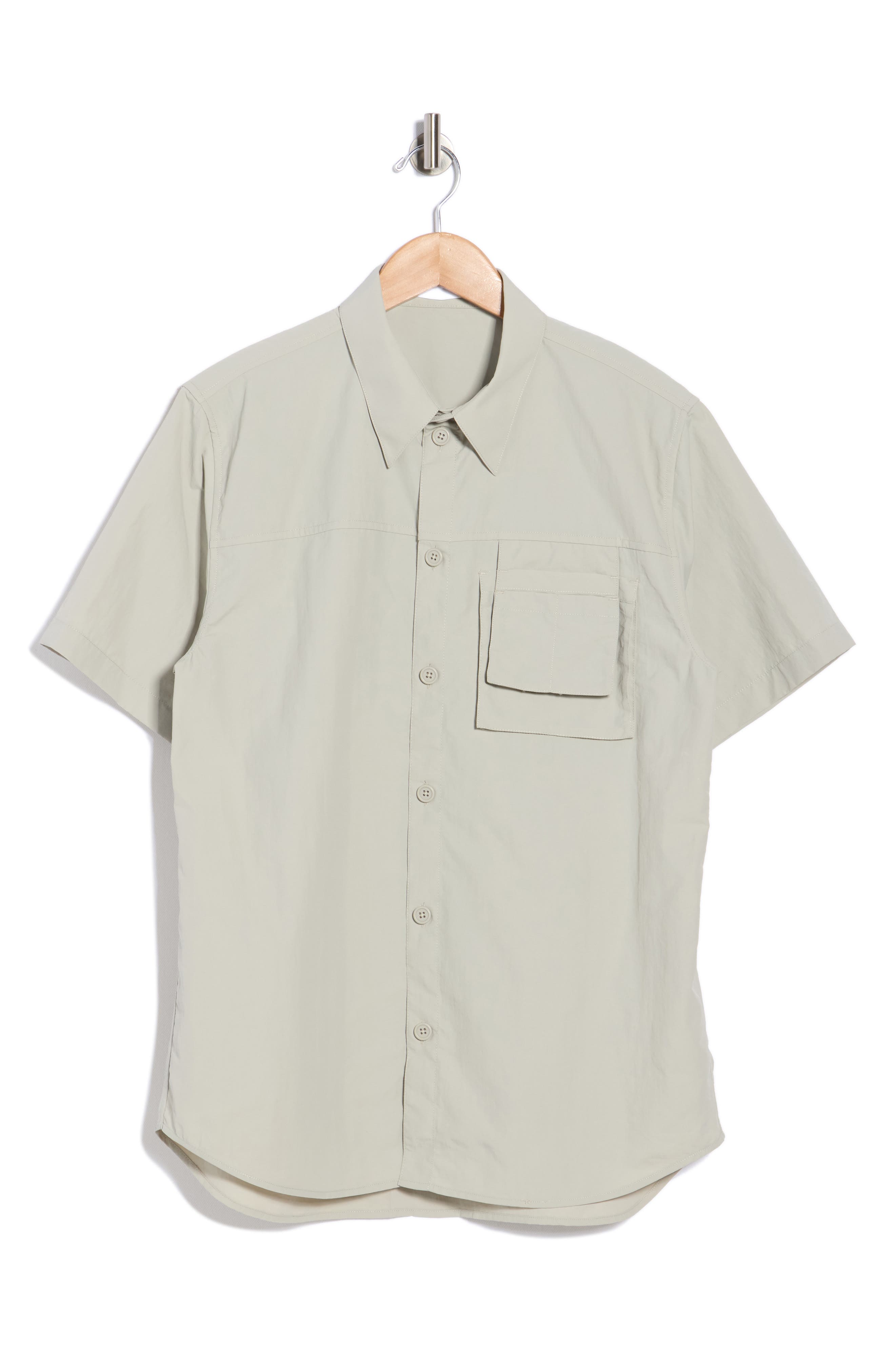 Helmut Lang Layered Pocket Short Sleeve Button-Up Shirt