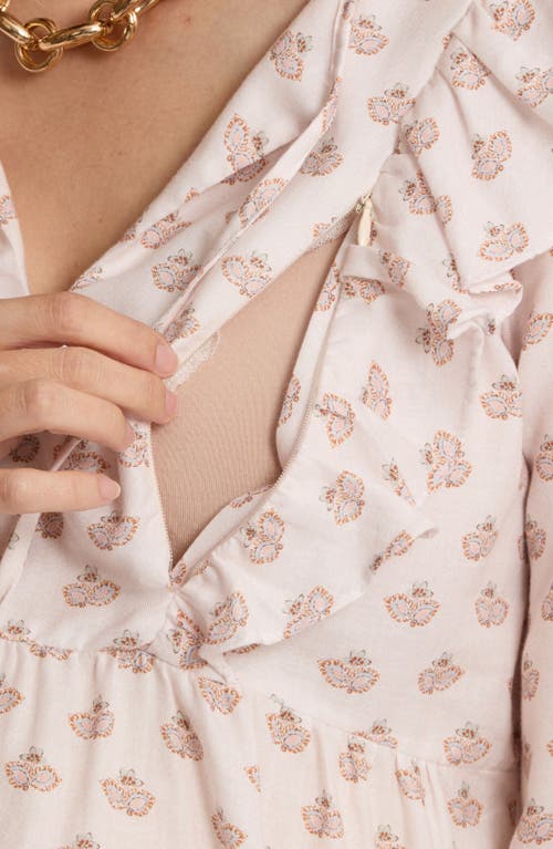 Cache Coeur Nelly Maternity And Nursing Blouse In Neutral