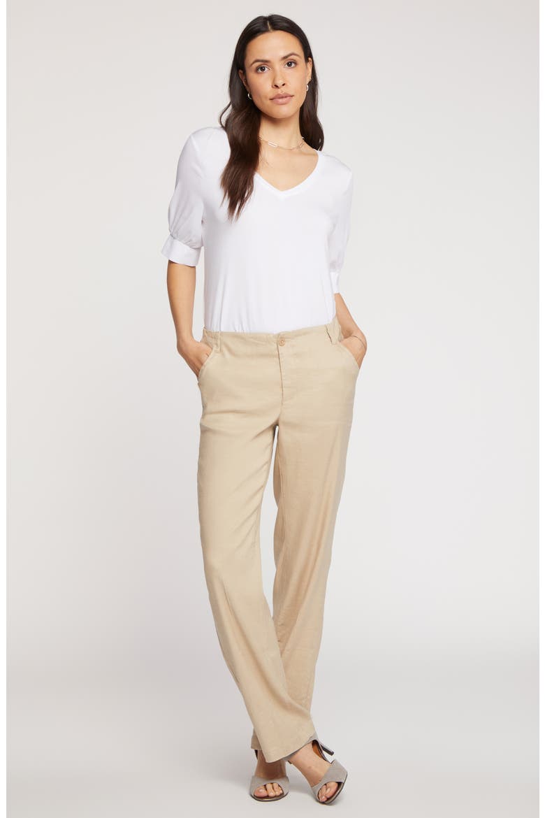 Marilyn Linen Blend Trousers, Alternate, color, FEATHER