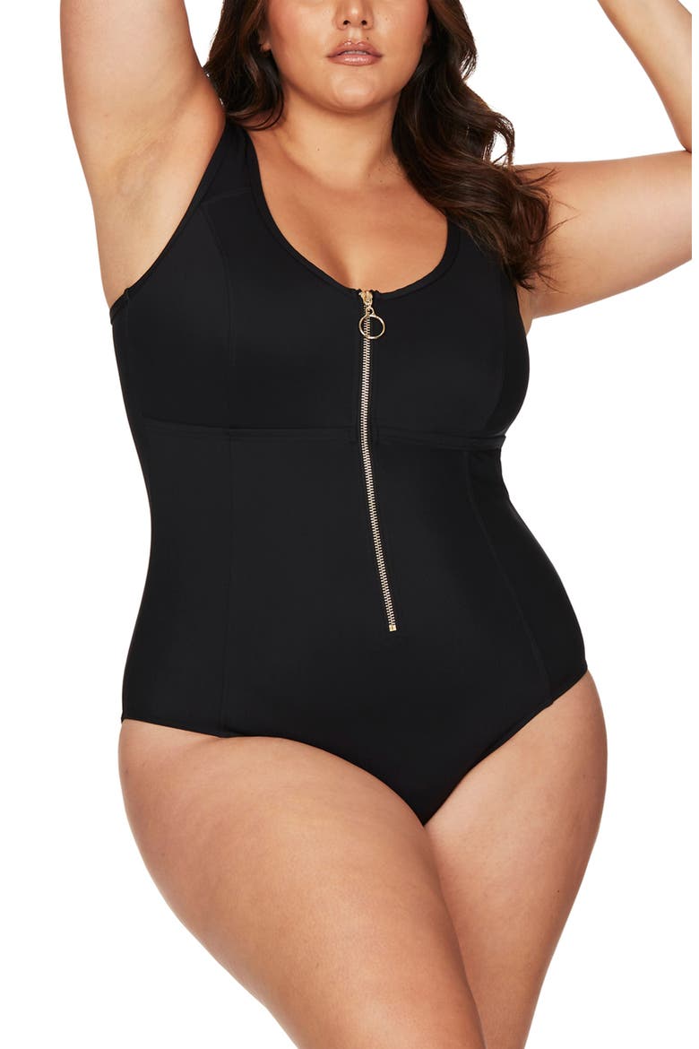 Sculpt Fuseli One-Piece Swimsuit, Main, color, BLACK