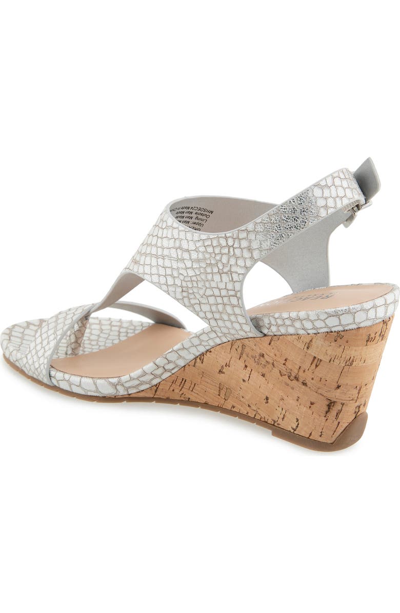 Reaction Kenneth Cole Greatly Platform Wedge Sandal, Alternate, color, White/ Silver Metallic