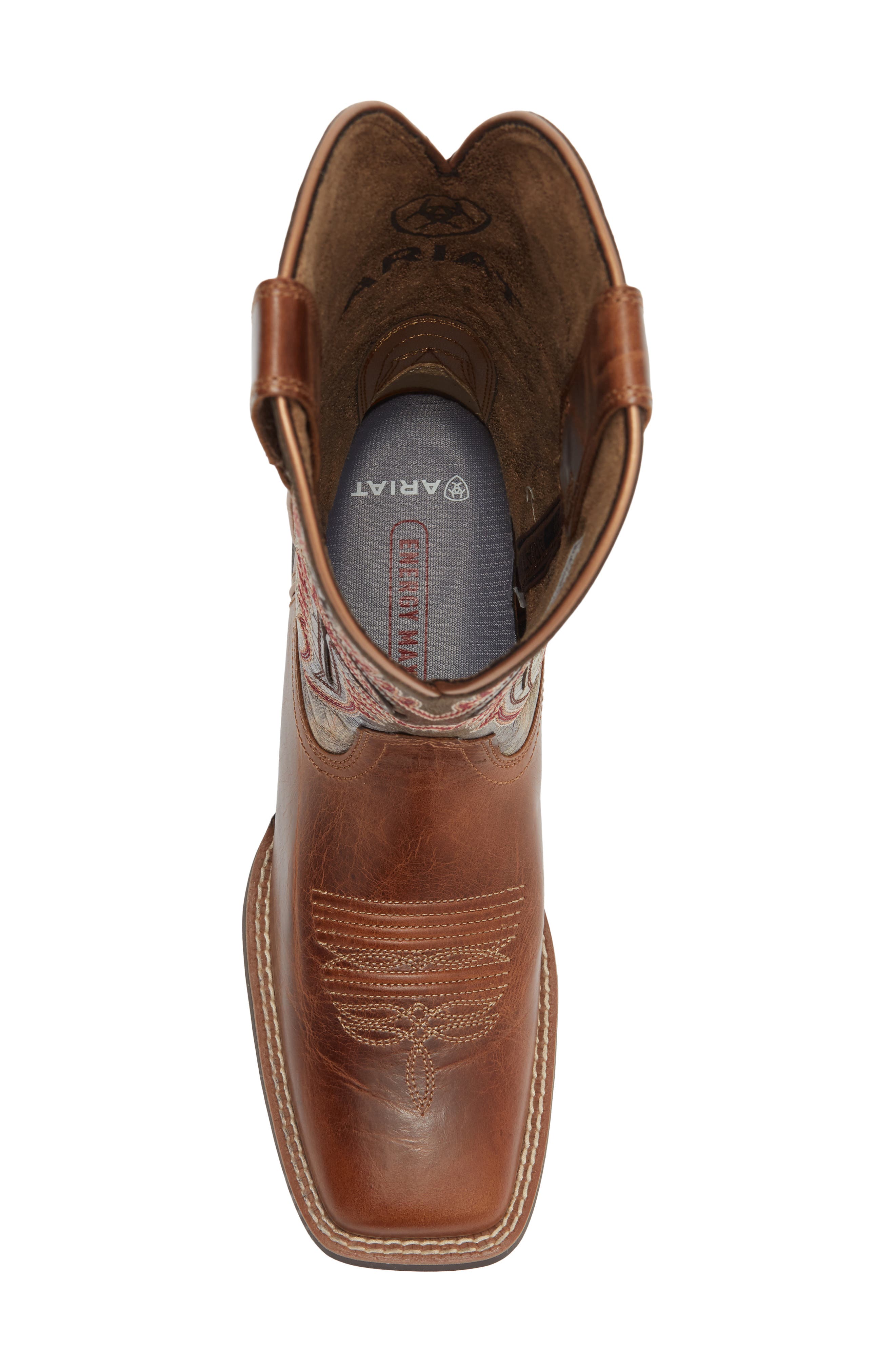 Captivate Stretchfit™ Wide Square Toe Cowboy Boot, Alternate, color, DARK TAN