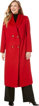 Jessica London Long Shawl Collar Wool Coat