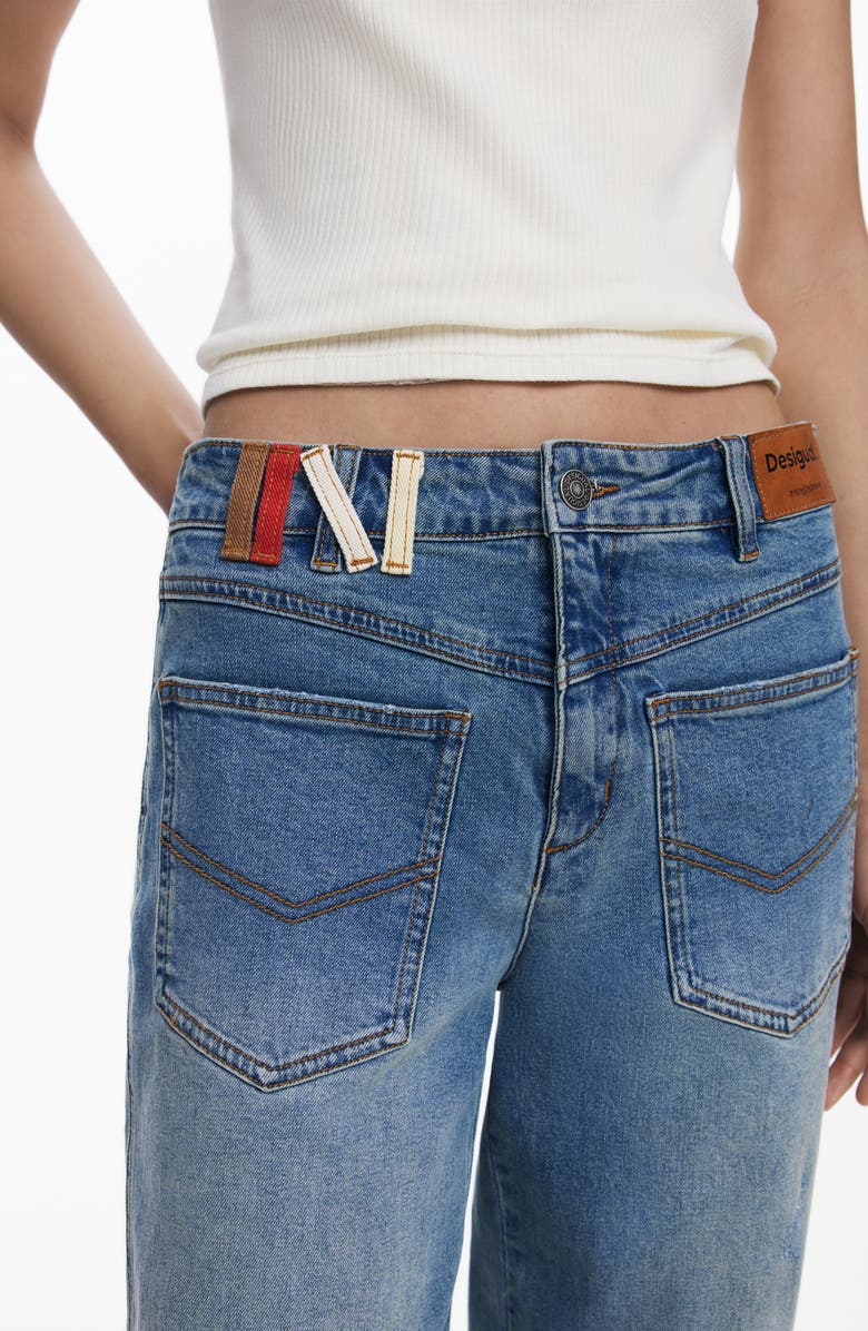 Desigual Barrel Leg Jeans, Alternate, color, Medium Blue