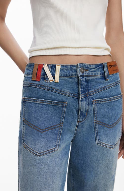 Desigual Barrel Leg Jeans In Blue