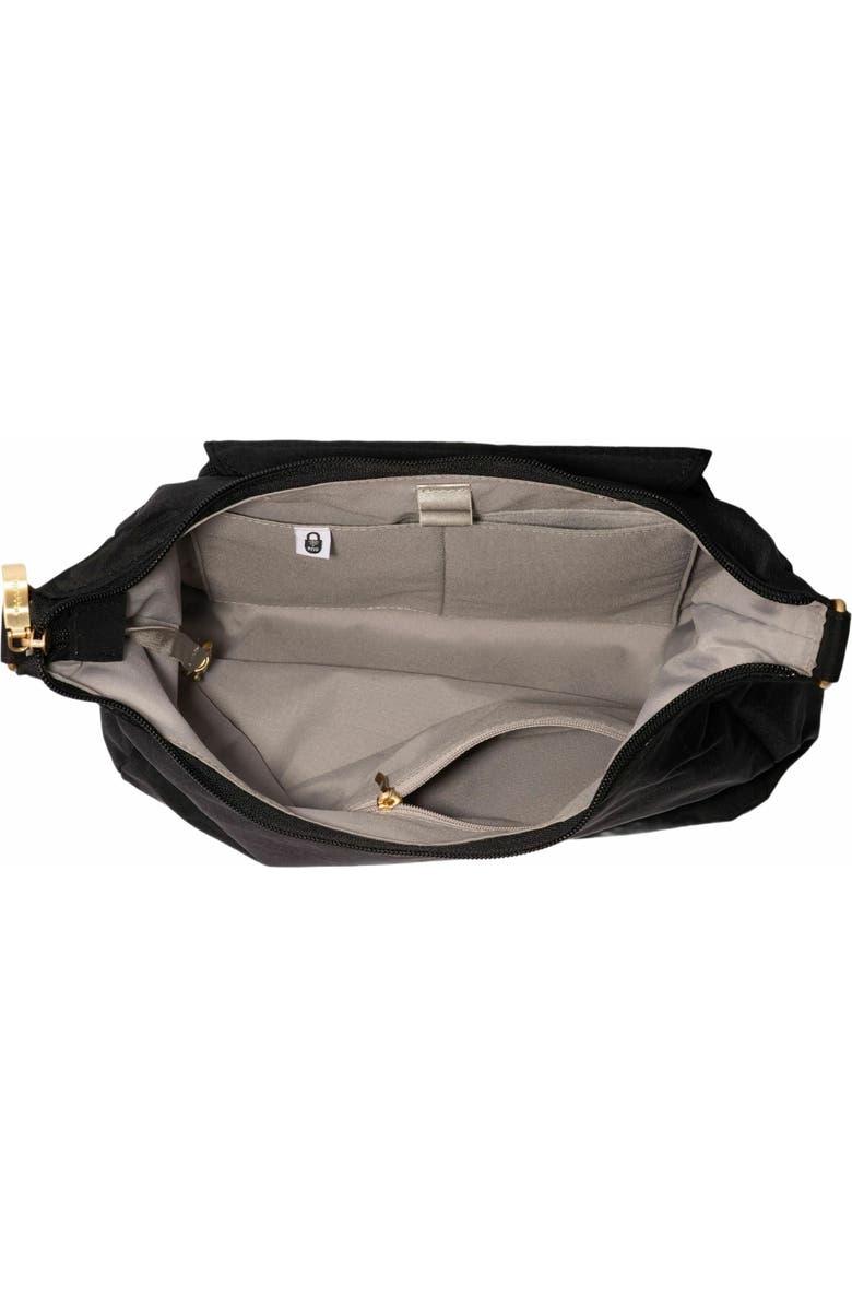 BAGGALLINI Coastal Flip Lock Half Moon Bag, Alternate, color, Black With Gold Hardware