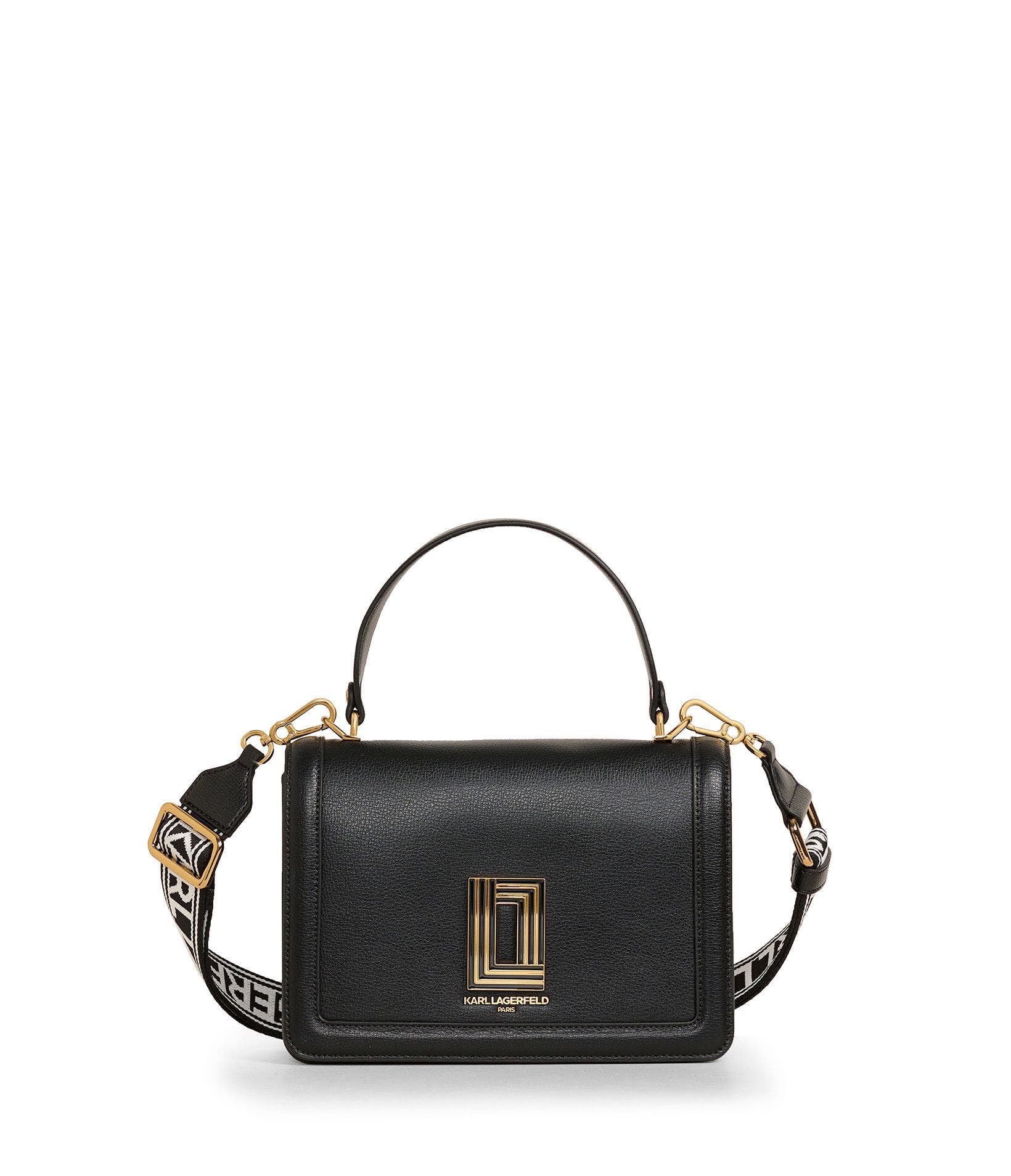 KARL LAGERFELD PARIS Simone Front Flap Crossbody, Main, color, Black