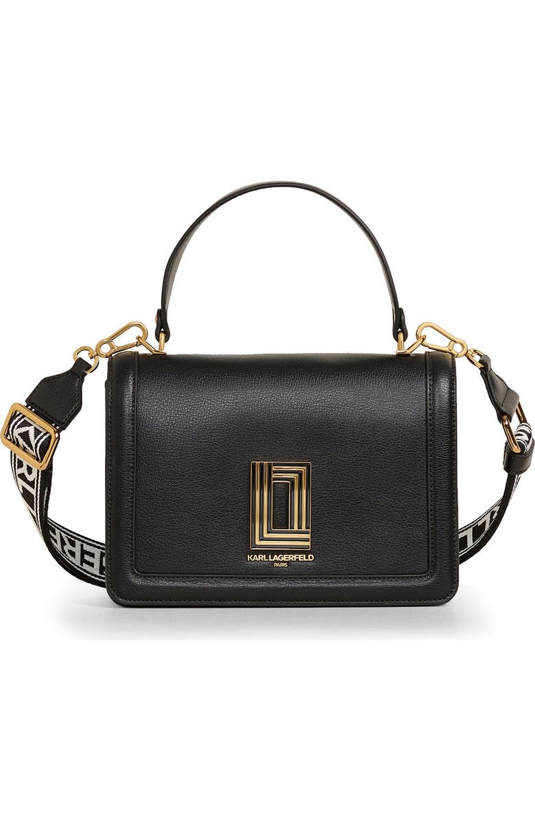 KARL LAGERFELD PARIS Simone Front Flap Crossbody, Main, color, Black