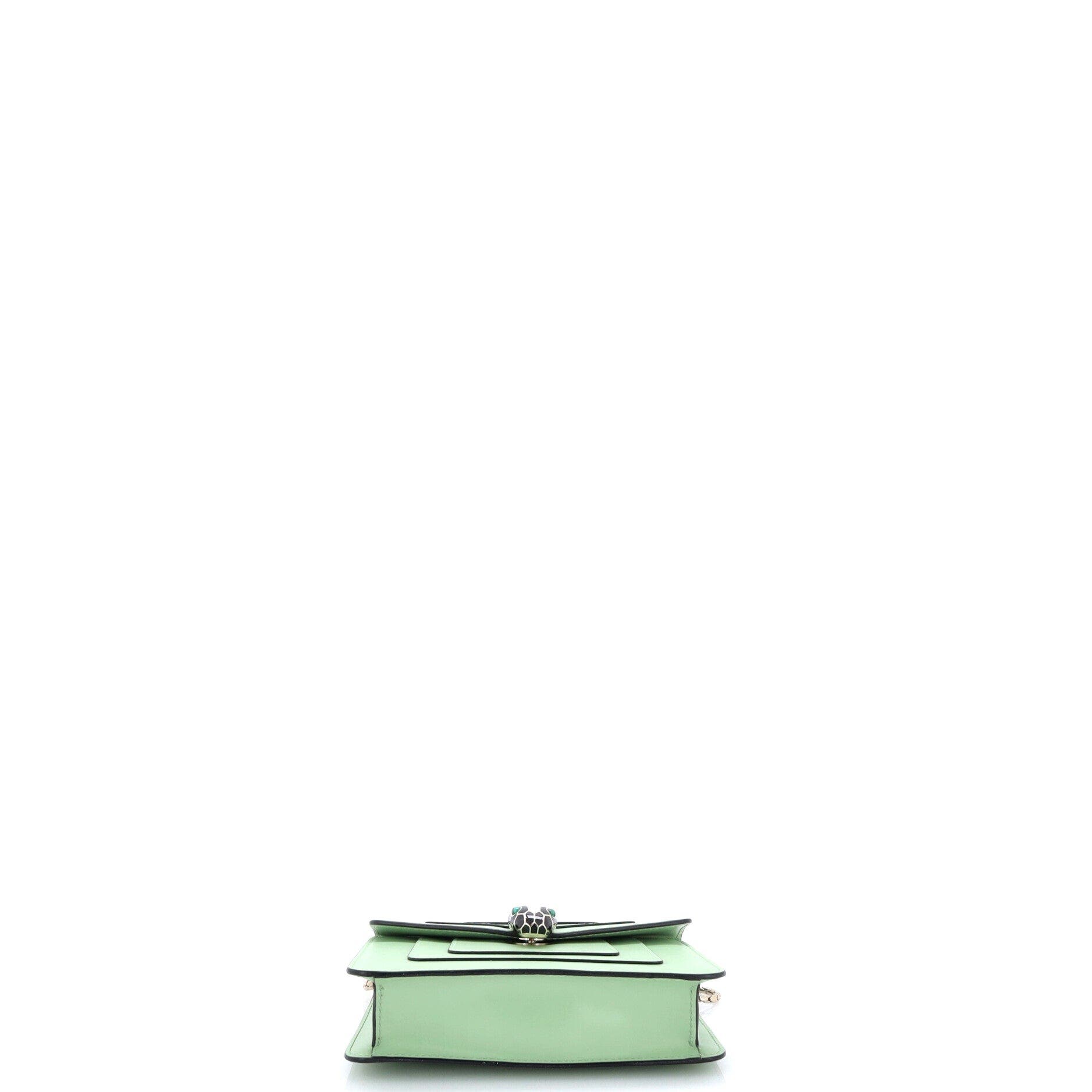 Serpenti Forever Square Shoulder Bag Leather Small, Alternate, color, Green