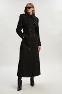 Karen Millen Wool Mix Belted Trench Maxi Coat