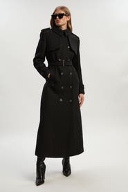 Karen Millen Wool Mix Belted Trench Maxi Coat