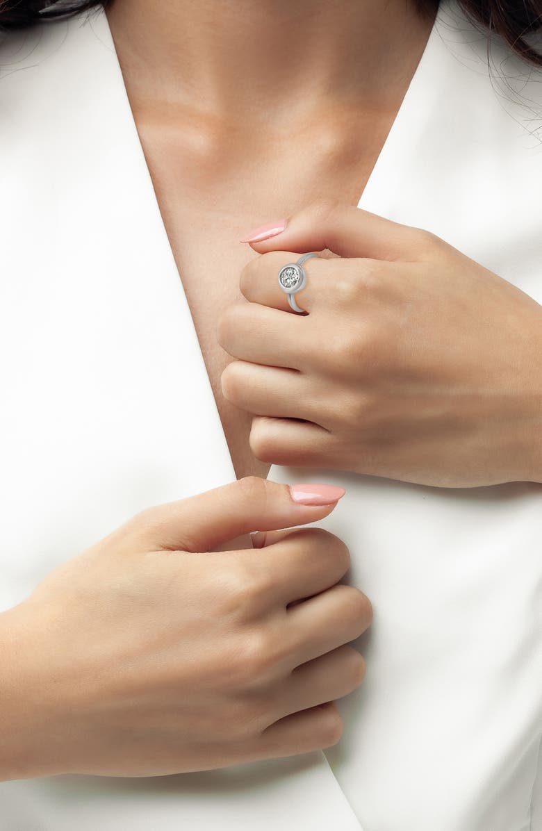 Crislu Brilliant Cut Cubic Zirconia Solitaire Ring, Alternate, color, Pure Platinum/ Clear Stone