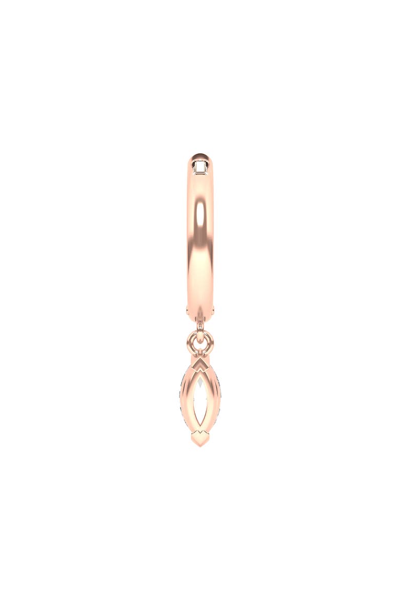 Lab Created Diamond Drop Huggie Hoop Earrings, Alternate, color, 18K ROSE GOLD