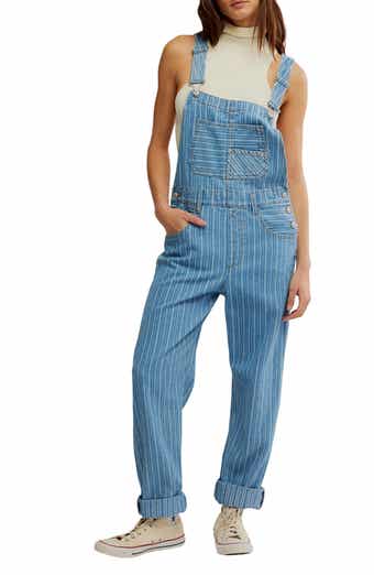 Free People Ziggy Stripe Denim Overalls