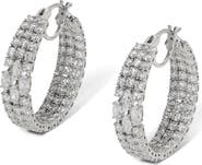 Nadri Layered Cubic Zirconia Hoop Earrings