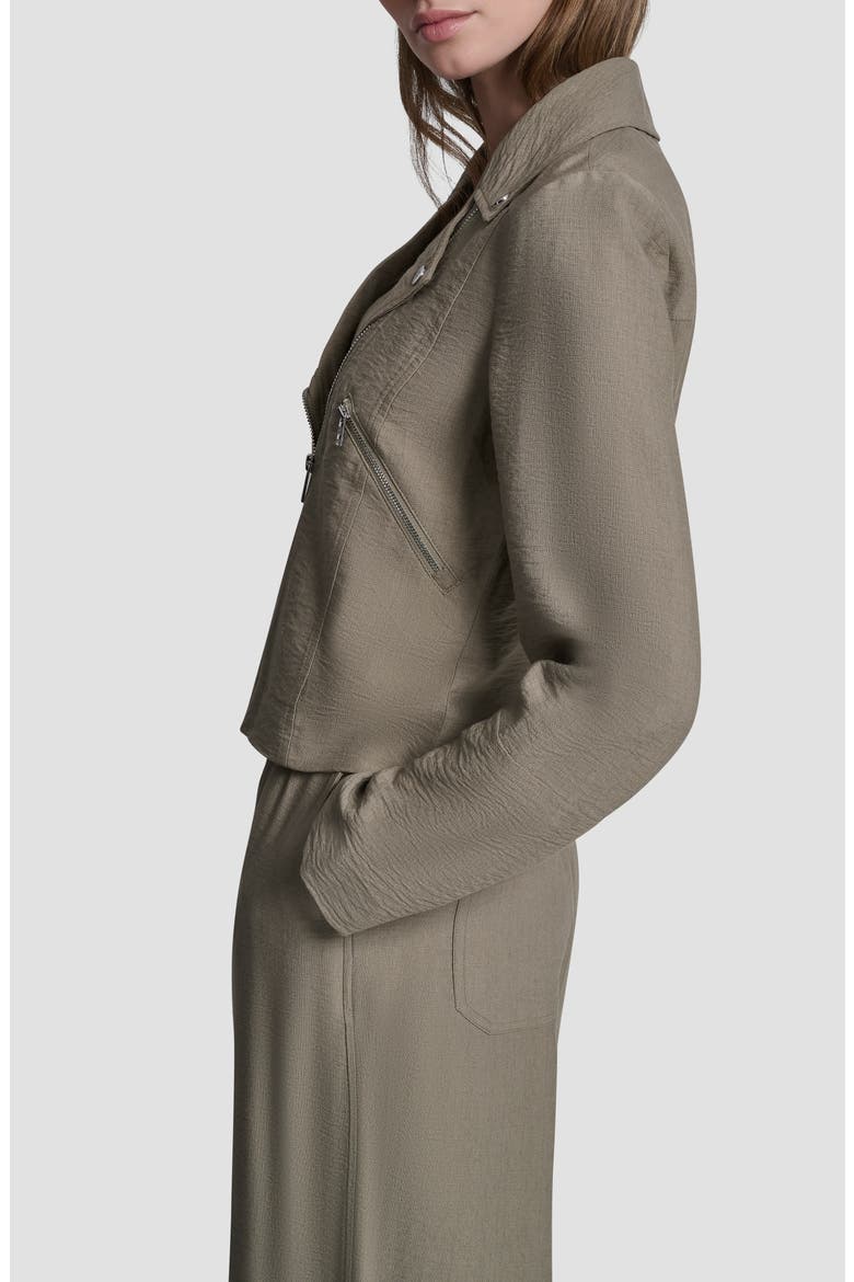 Crinkle Moto Jacket, Alternate, color, LIGHT FATIGUE