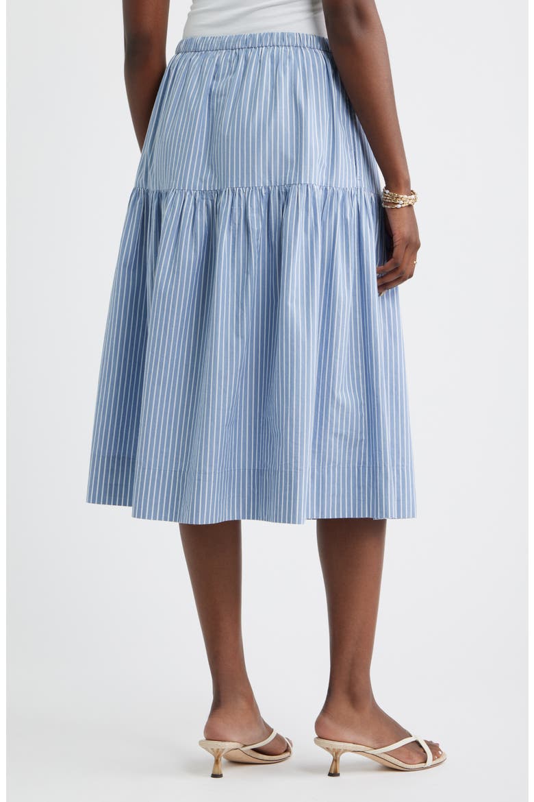 Striped Drop Waist Poplin Midi Skirt, Alternate, color, BLUE BEYOND CORA STRIPE