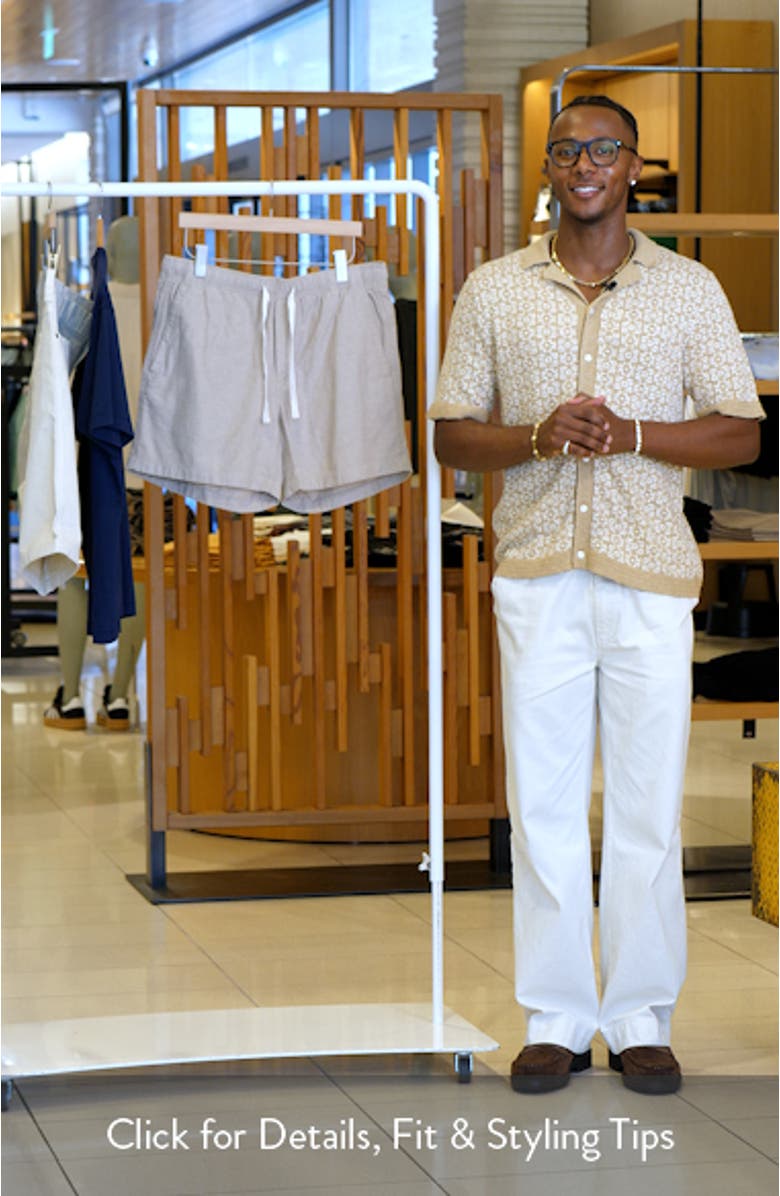 Nomad Drawstring Cotton & Linen Shorts, sales video thumbnail