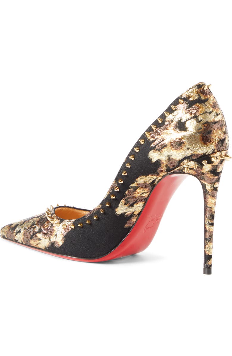 Christian Louboutin Anjalina Spike Metallic Pointed Toe Pump, Alternate, color,