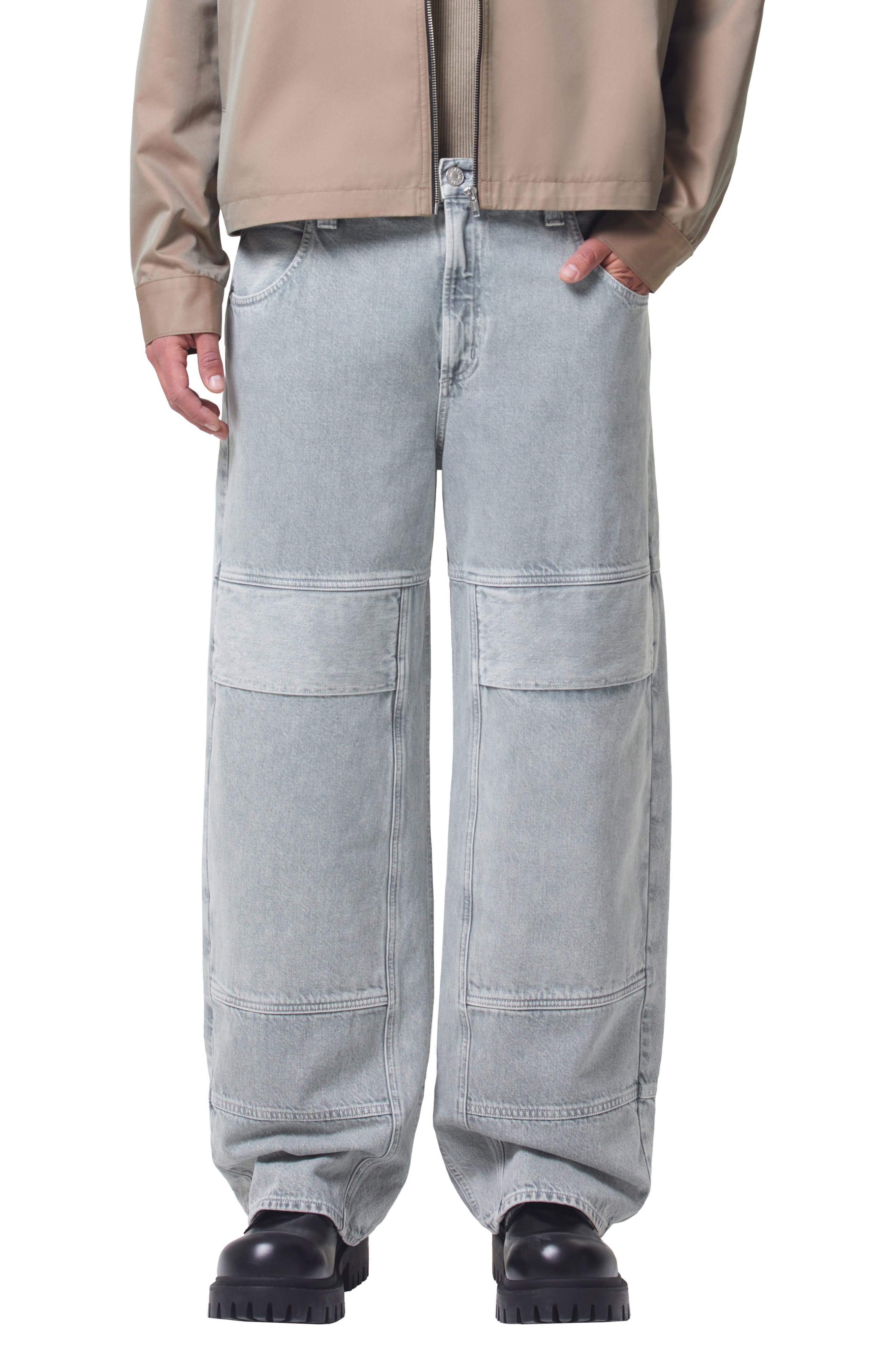 Emery Wide Leg Organic Cotton Utility Jeans