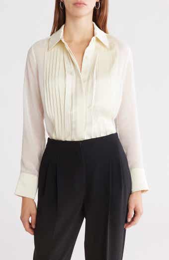 Simkhai Vinka Pleated Button-Up Shirt