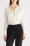 Simkhai Vinka Pleated Button-Up Shirt