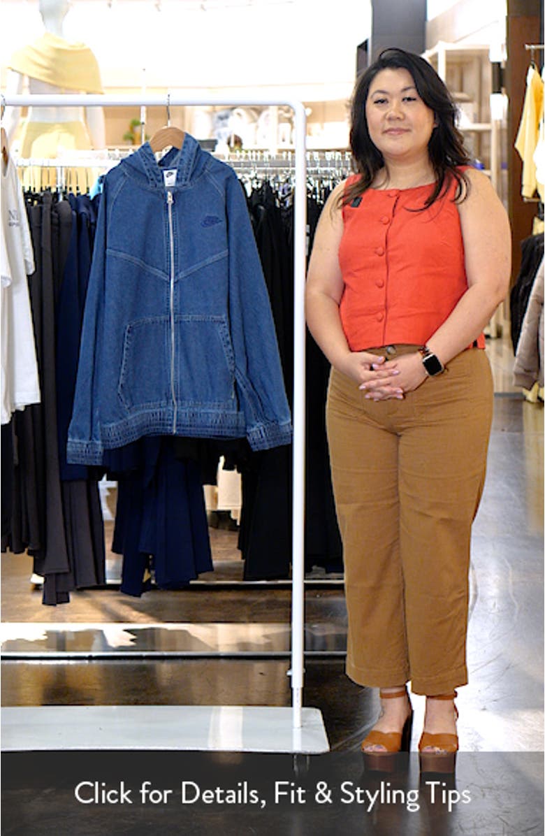 Kids' Sportswear Denim Hooded Zip-Up Jacket, sales video thumbnail