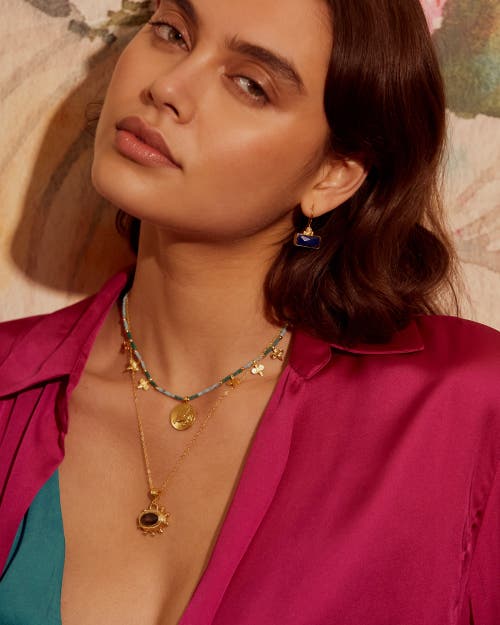 Ottoman Hands Zand Labradorite Drop Earrings In Gold