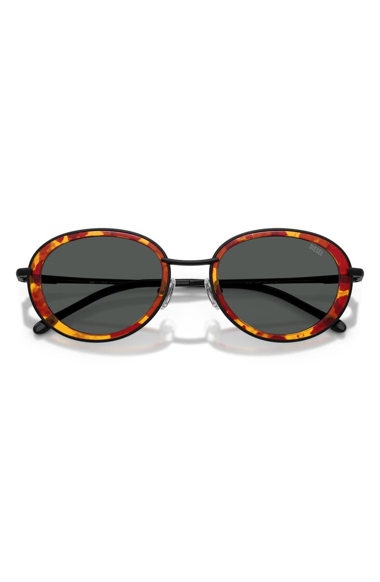 DIESEL<sup>®</sup> DL1018 51mm Oval Sunglasses, Alternate, color, Matte Black / Dark Grey