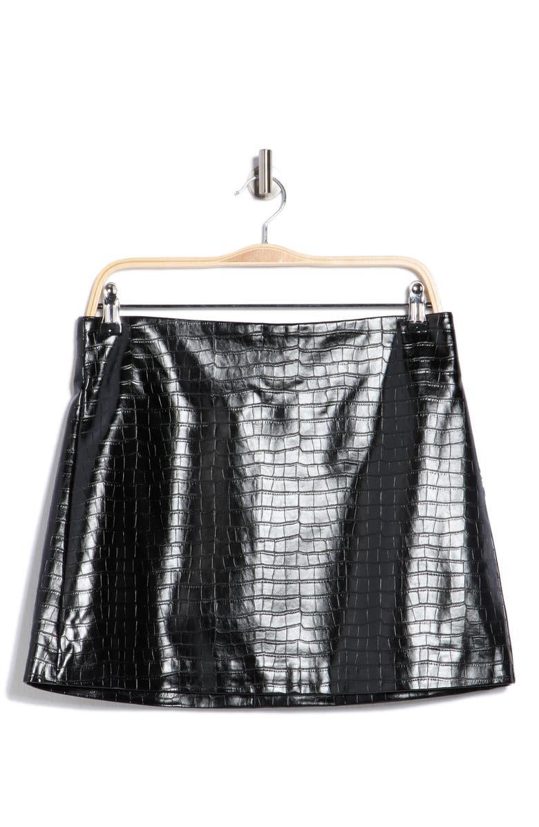 JASON WU Faux Leather Miniskirt, Alternate, color, Black