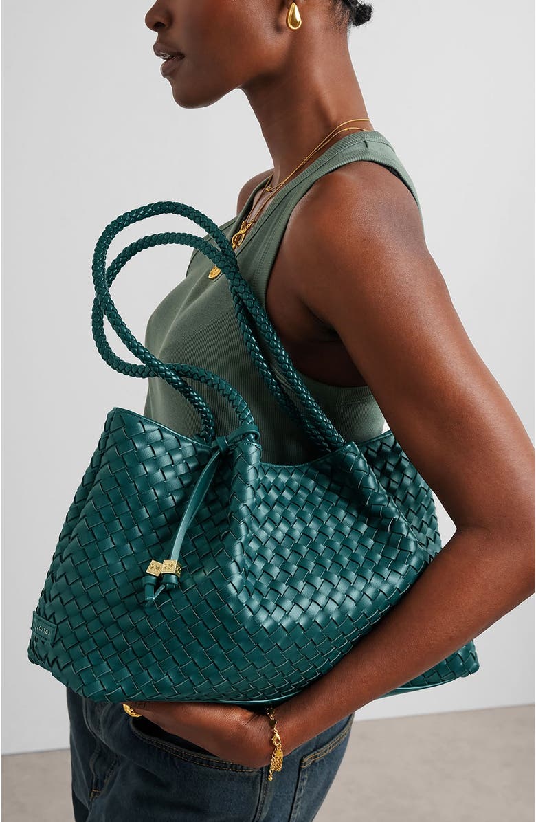 Katie Loxton Nova Small Shoulder Tote, Alternate, color, Palm Green