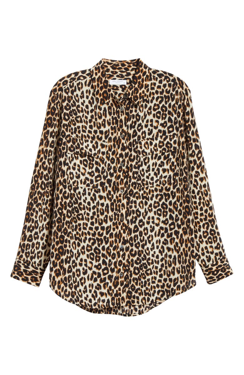 Equipment Signature Leopard Print Silk Blend Blouse, Alternate, color, 