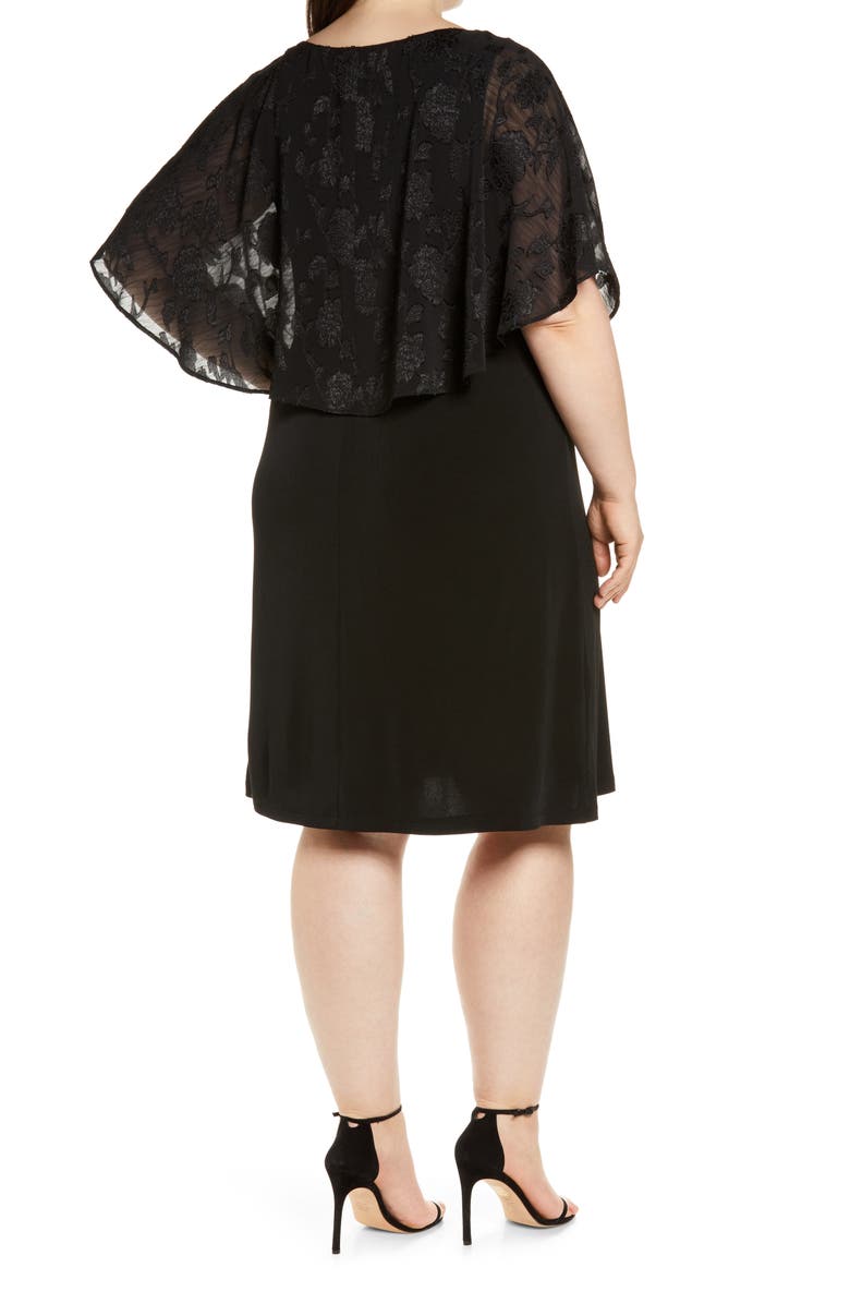 Connected Apparel Chiffon Burnout Dress, Alternate, color,