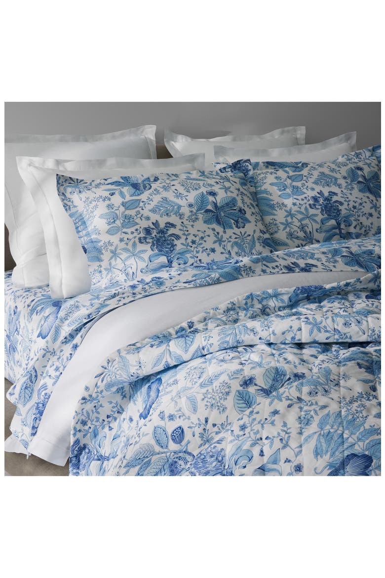Pomegranate Linen Quilted Sham, Alternate, color, PORCELAIN BLUE