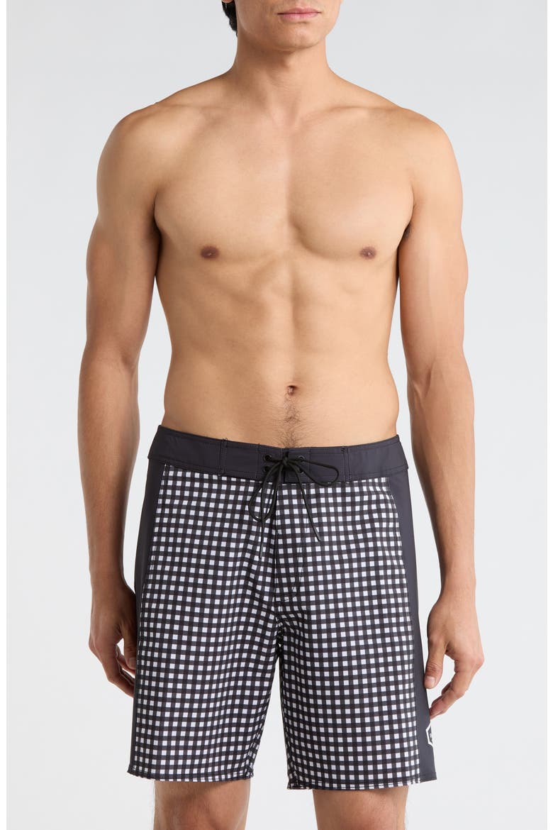 Hawaii Apex Swim Trunks, Main, color, BLACK WHITE