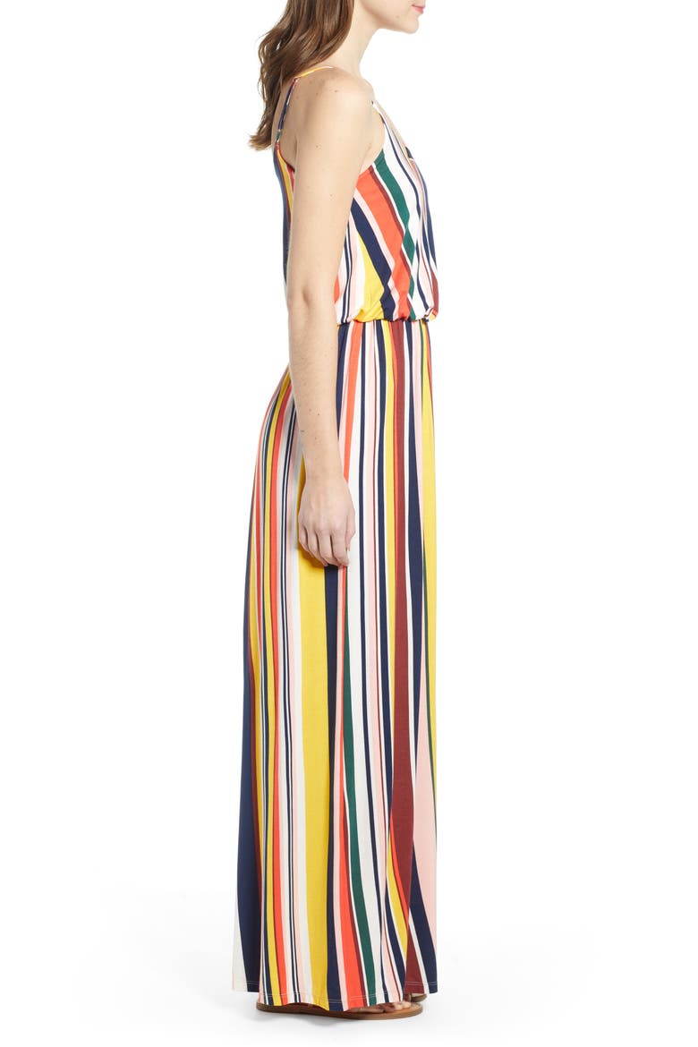 Knit Maxi Dress, Alternate, color, Z/DNUYELLOW MULTI STRIPE