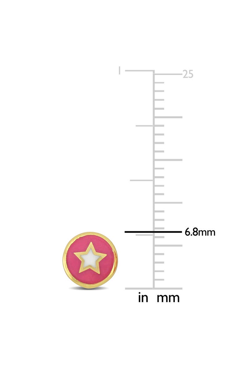 Kids Enamel Stud Earrings 14K, Alternate, color, Pink Star