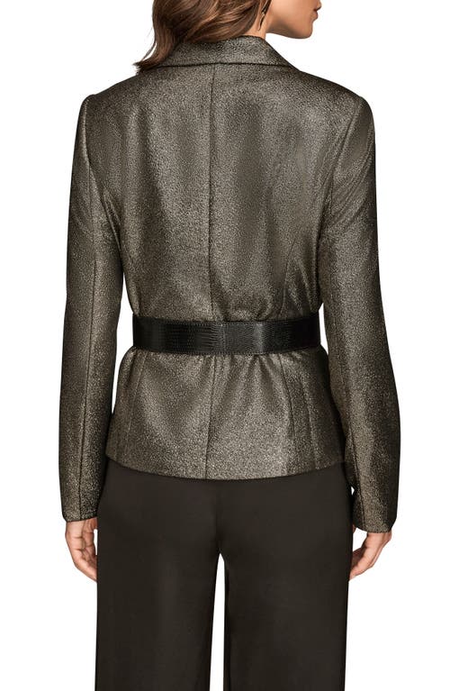 Donna Karan New York Metallic Belted Jacket In Multi