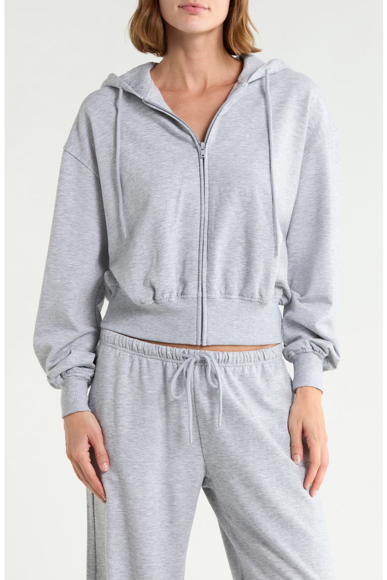 Loved Fleece Full Zip Hoodie, Main, color, GREY SOFT HEATHER