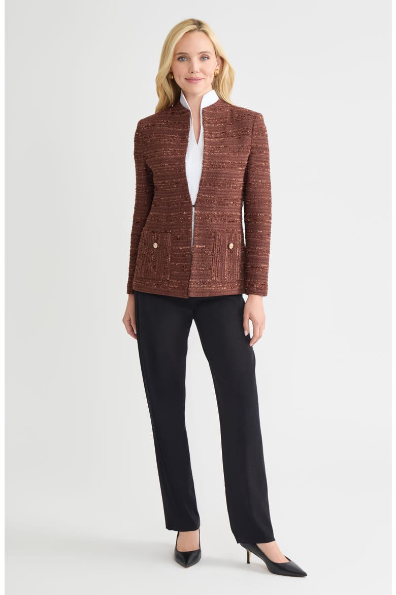 Tailored Tonal Ribbon Knit Jacket, Alternate, color, Truffle