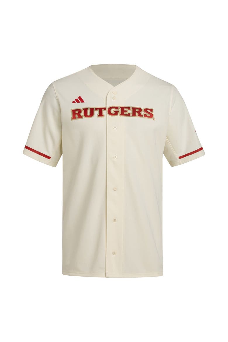 Men's adidas  Cream Rutgers Scarlet Knights Replica Baseball Jersey, Alternate, color, Cream